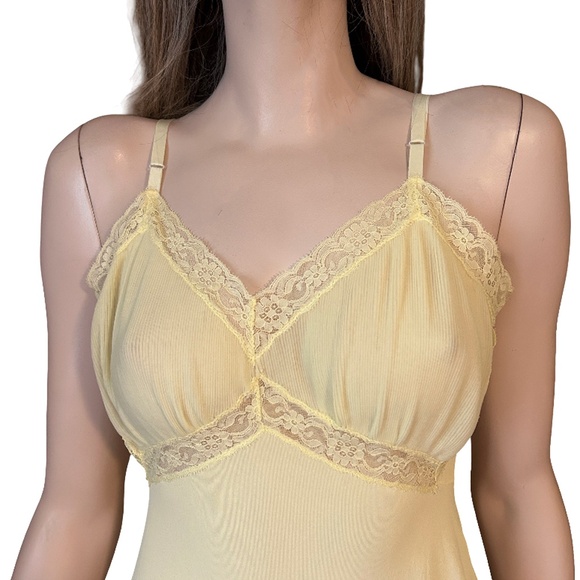 Luxite by Kayser Pinup Bombshell Lacy Full Slip Pleated Nylon Chiffon Vintage - Picture 6 of 16